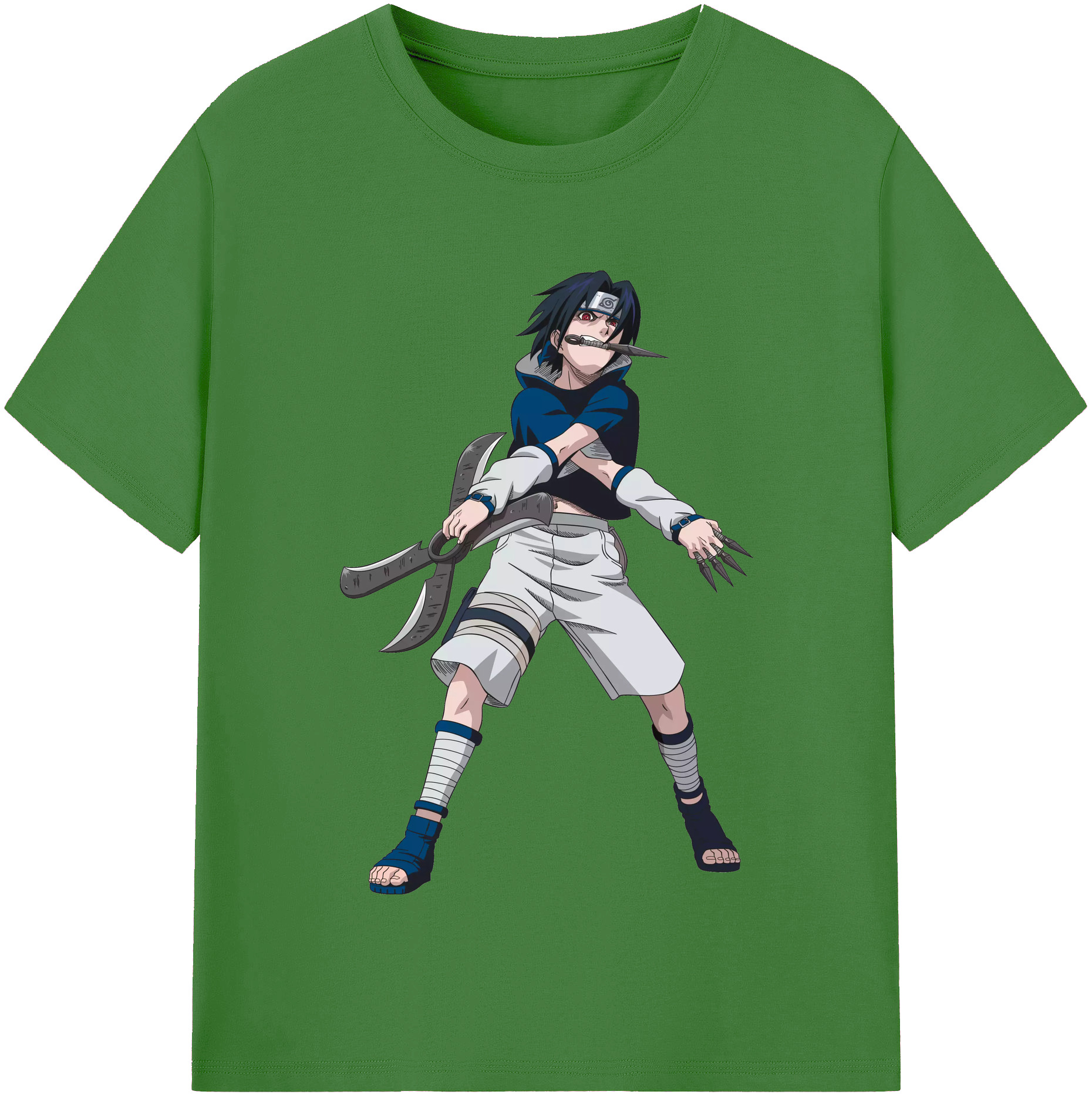 （画像用） NARUTO -ナルト- うちは サスケ Uchiha Sasuke レディースカジュアルプリントTシャツ（綿100％）